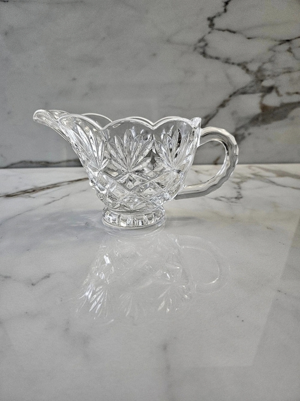 Vintage Shannon Crystal by Godinger Scalloped Sugar Bowl and Creamer Set